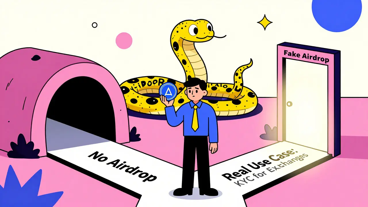 Illustration stylisée Memphis : un investisseur face à un choix entre une arnaque et l'usage réel d'Astra Protocol.