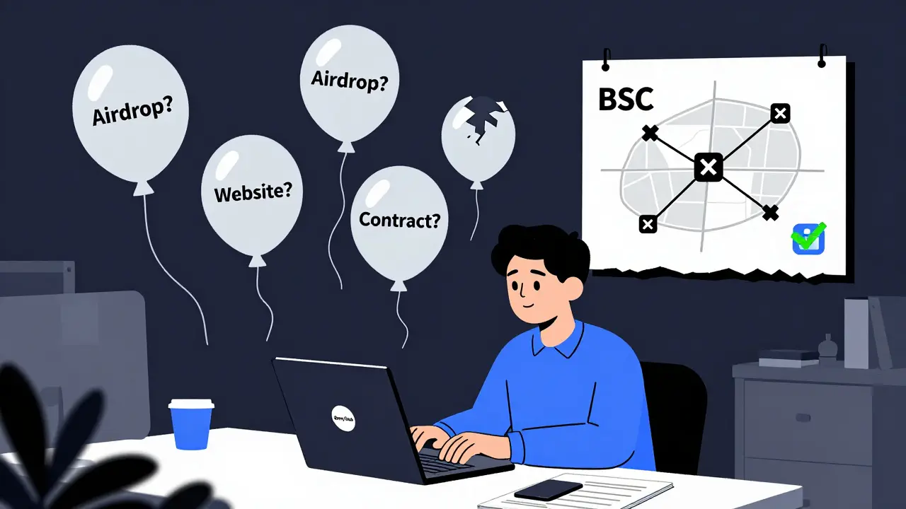 Développeur seul avec un laptop Berry Data entouré de ballons vides et d'une carte blockchain marquée de signes d'avertissement.