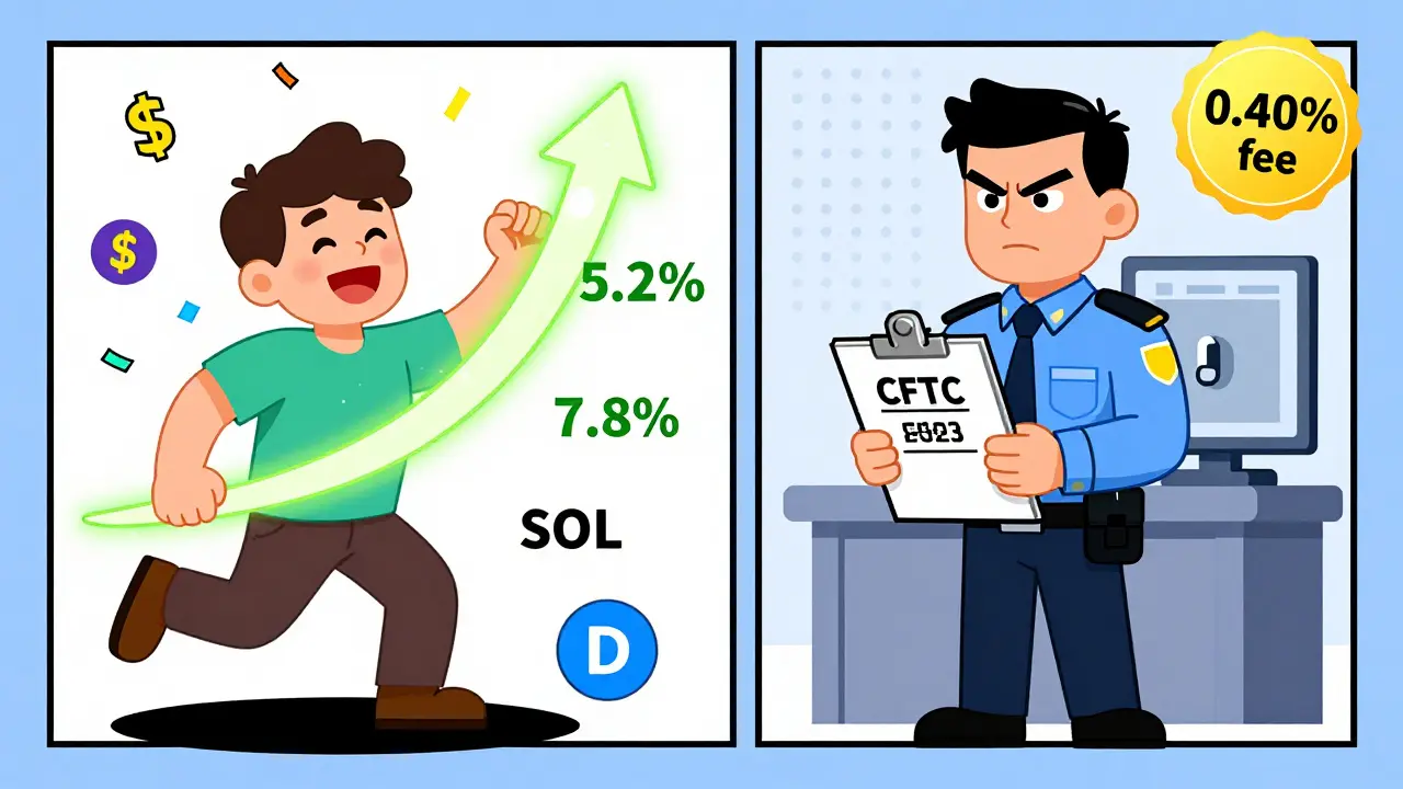 Utilisateur qui stake des crypto-monnaies avec des taux d'intérêt élevés, à côté d'un terminal verrouillé.