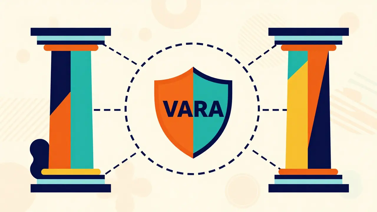 Symboles abstraits de sécurité et transparence financière en style rétro.