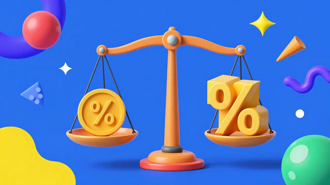 Une balance comparant les frais de trading bas et les frais de retrait élevés style Memphis.