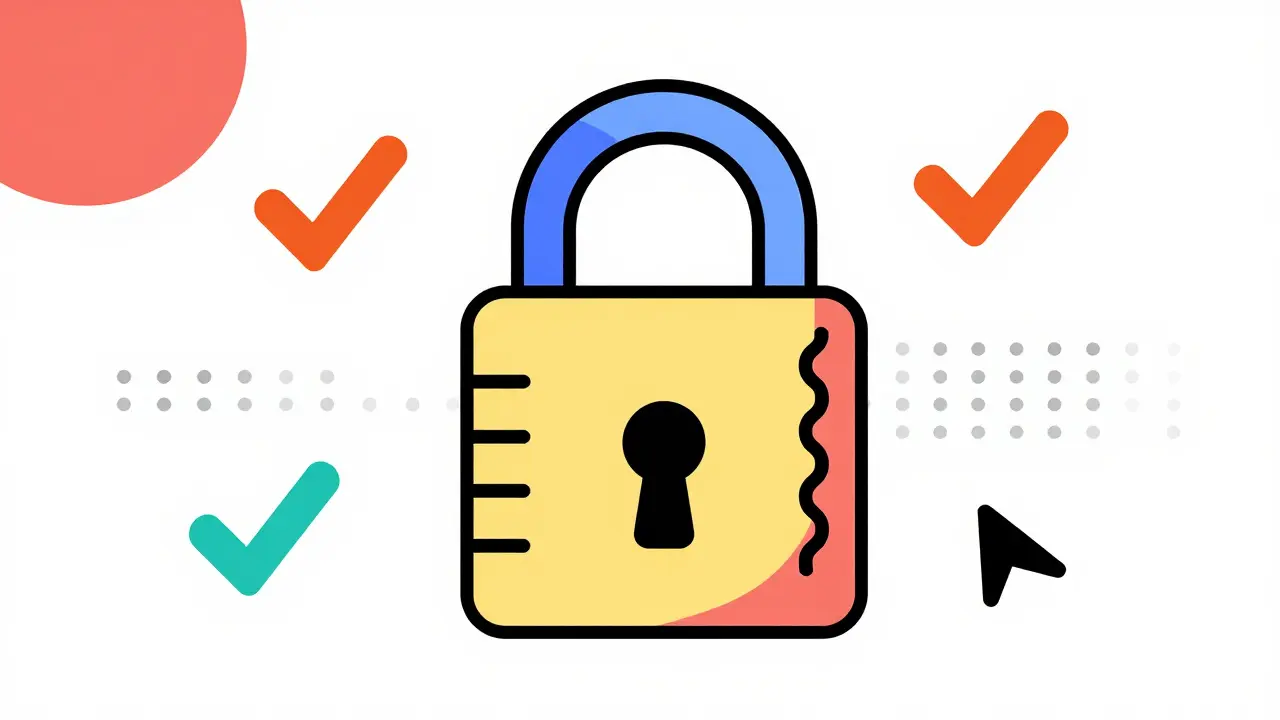 Cadenas abstrait style Memphis illustrant la sécurité des portefeuilles crypto et la vigilance.