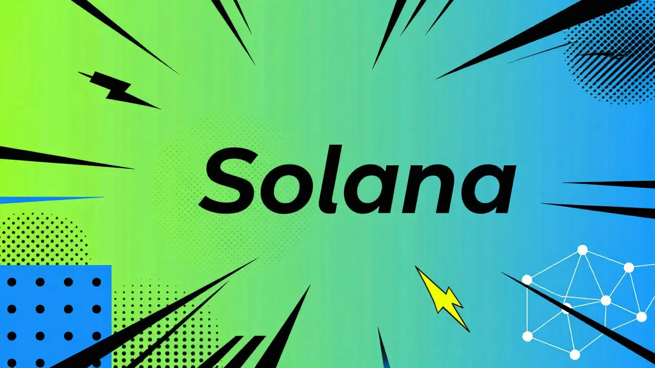 Design Memphis illustrant la vitesse de la blockchain Solana