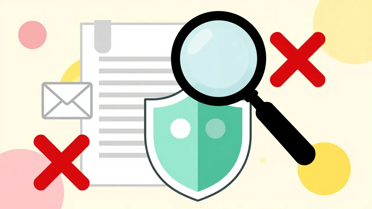 Bouclier de sécurité et loupe symbolisant la vérification des sources officielles