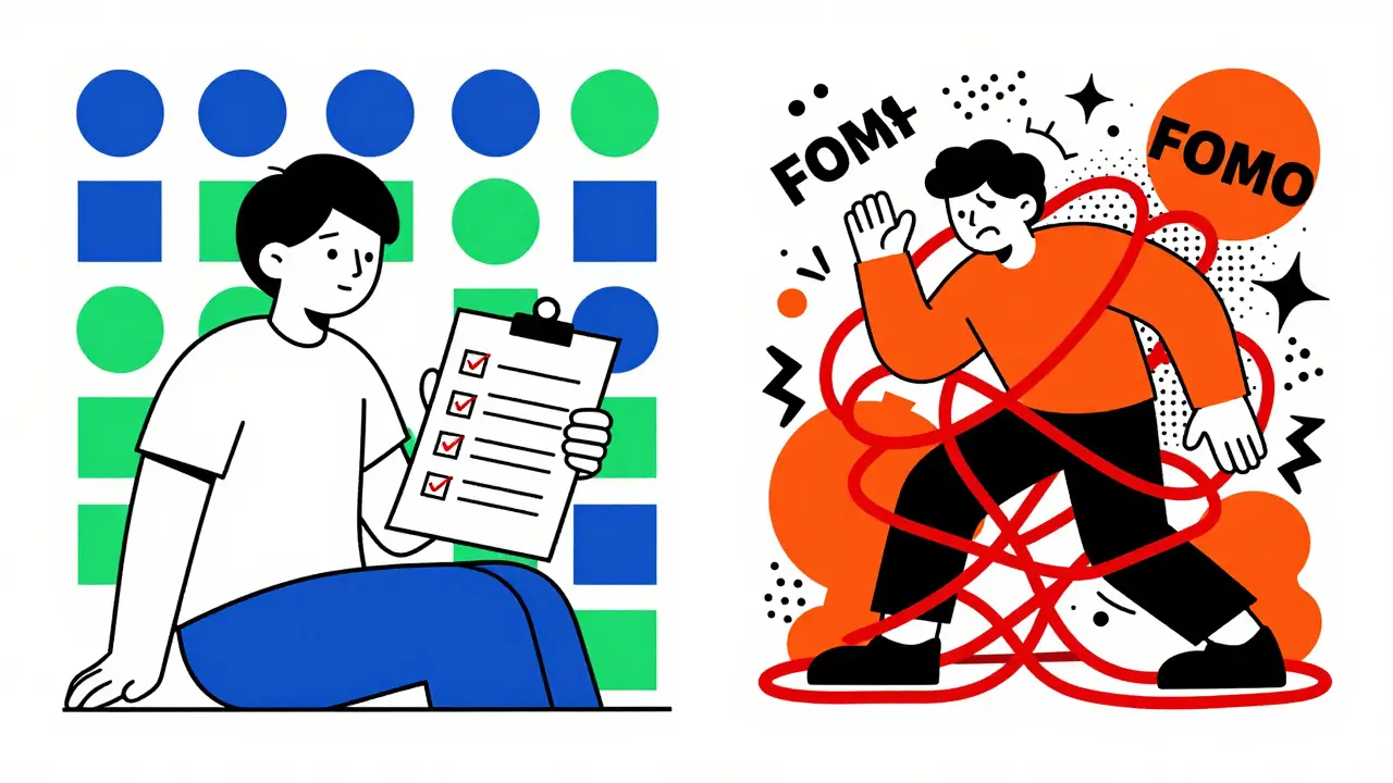 Contrôle émotionnel vs panique dans le trading, illustration