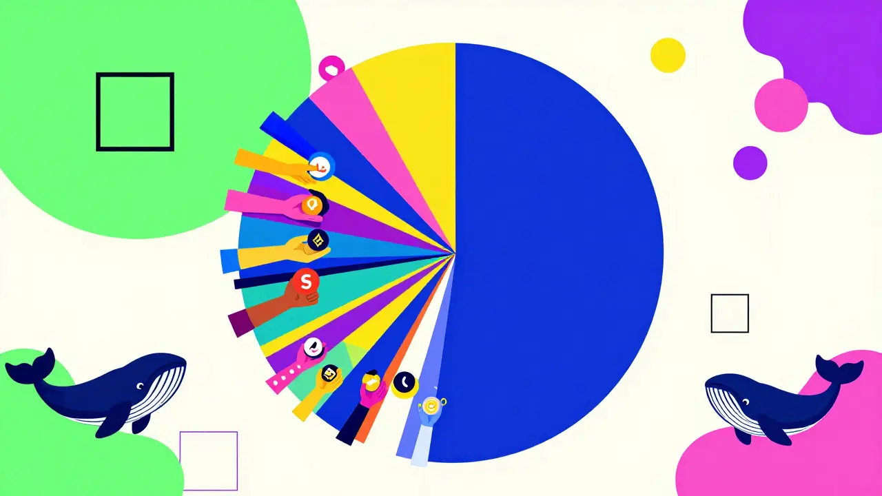 Graphique abstrait Memphis montrant la part de marché et les utilisateurs