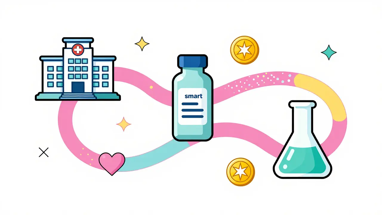 Healthcare entities connected by secure data ribbons