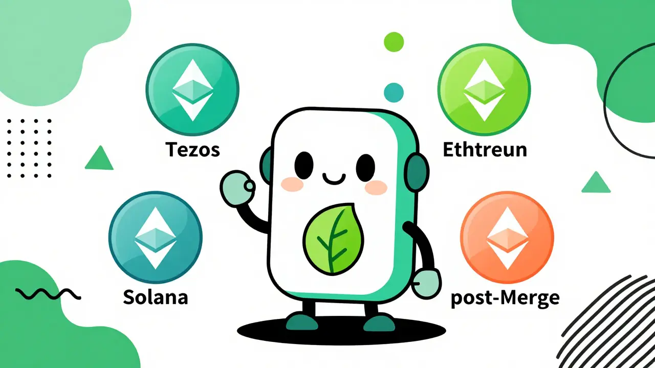 Alternatives de blockchain écologiques stylisées