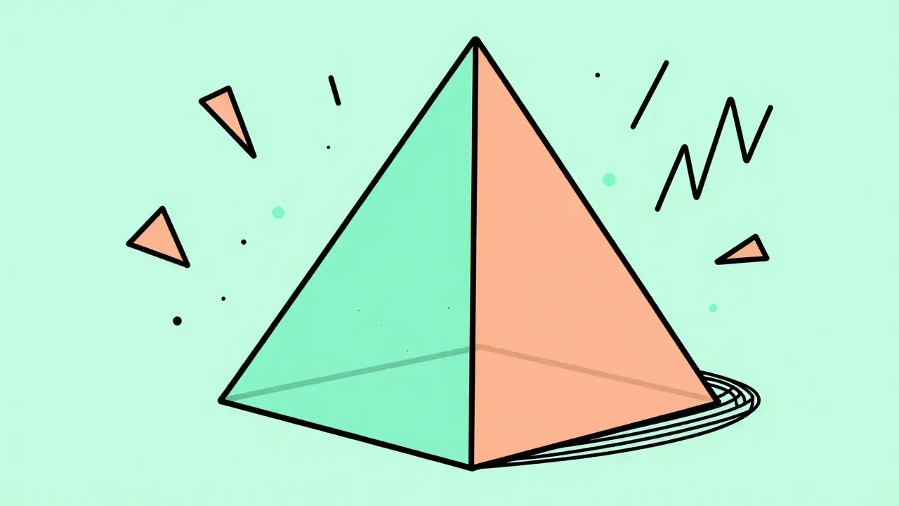 Style Memphis : une structure creuse symbolisant l'absence de valeur réelle d'un token spéculatif.