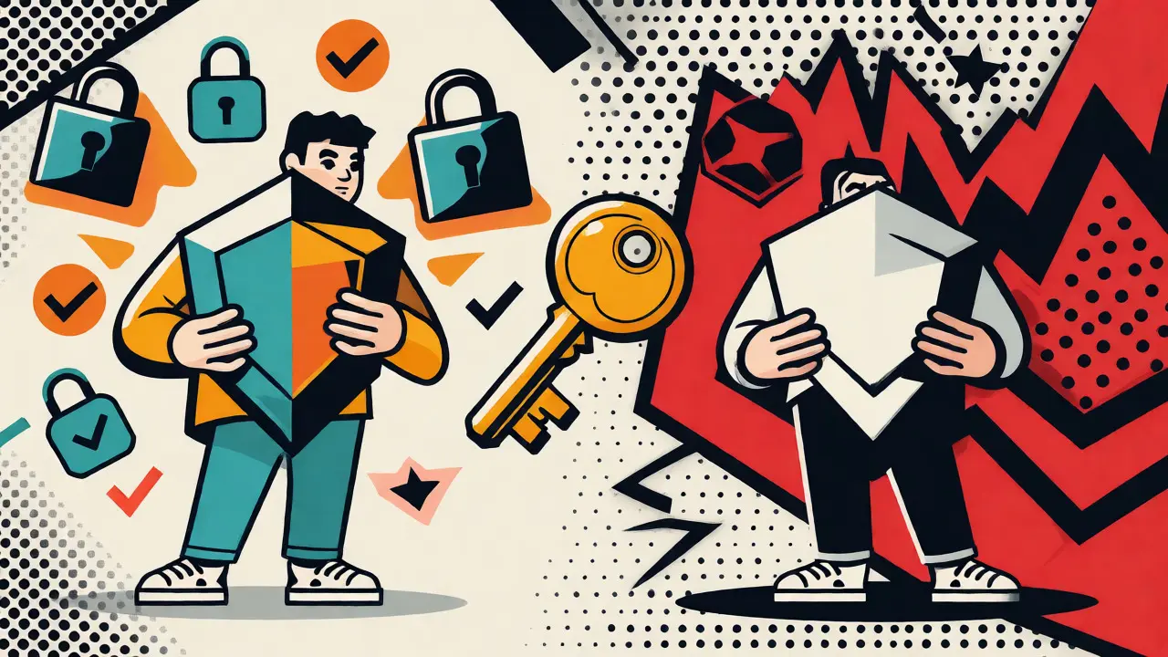 Illustration abstraite équilibrant sécurité et volatilité du marché
