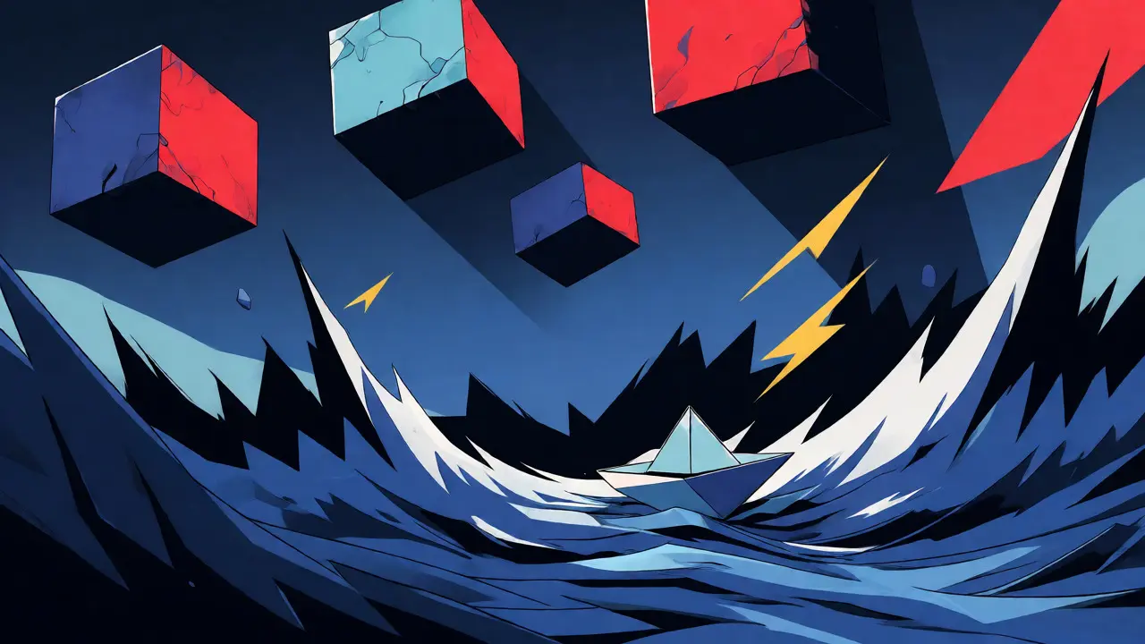 Petit bateau sur des vagues agitées illustrant la volatilité